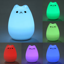 Load image into Gallery viewer, Night Light Silicone Soft Cartoon of cat