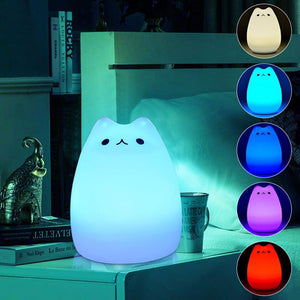 Night Light Silicone Soft Cartoon of cat