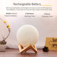 Load image into Gallery viewer, Moon Lamp Rechargeable Night Light