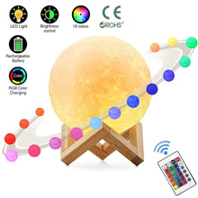 Load image into Gallery viewer, Moon Lamp Rechargeable Night Light